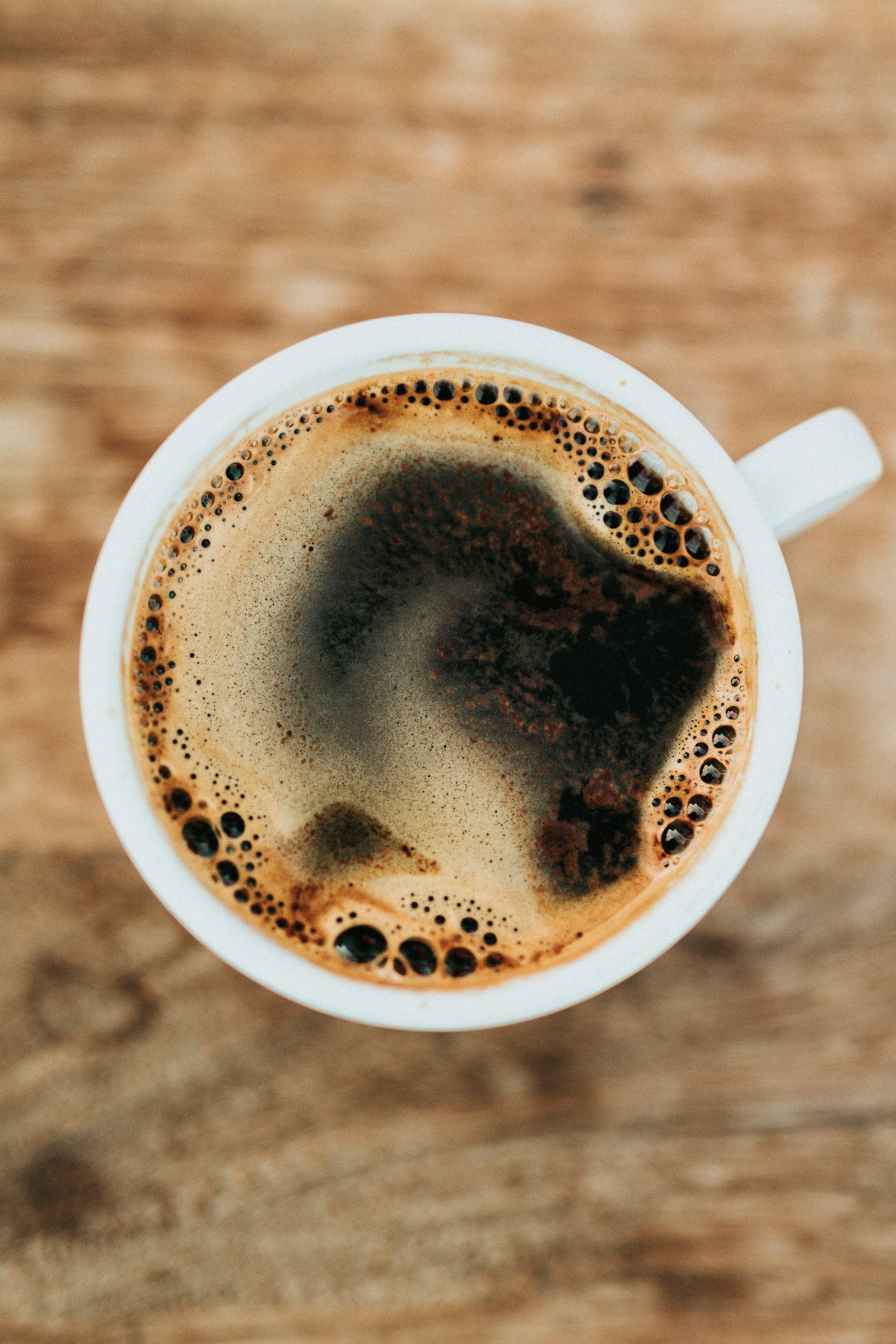 Tasse de café Guji, vue de dessus